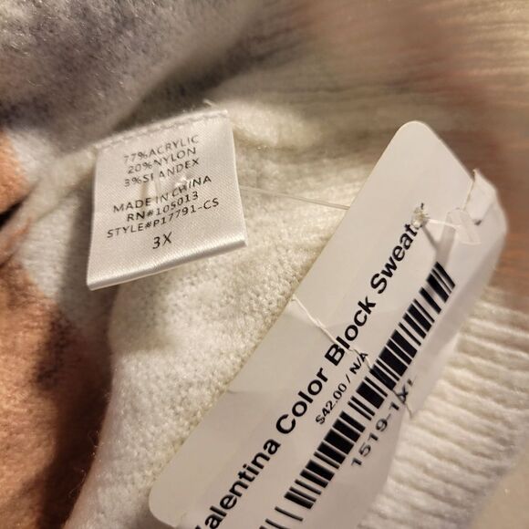 Andreea by lane Bryant Women's Sweater 3X stripped NWT - Picture 4 of 5